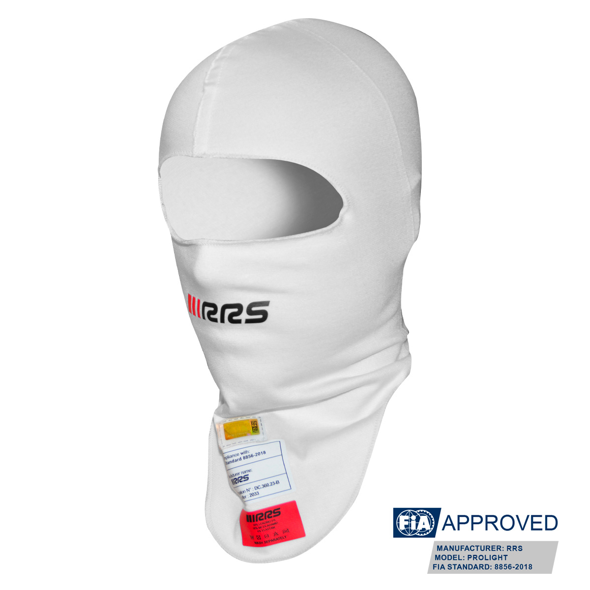 RRS PROLIGHT WHITE BALACLAVA - FIA 8856-2018 - 2