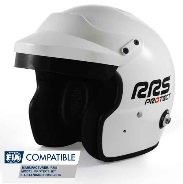 HELMET PROTECT OPEN FACE RRS FIA 8859-2015 / SNELL SA2020 - WHITE - 2