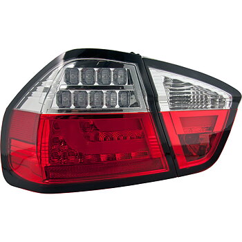 BMW 3 E90 4D 05-08 LED TAILLIGHTS SET RED/CLEAR V2