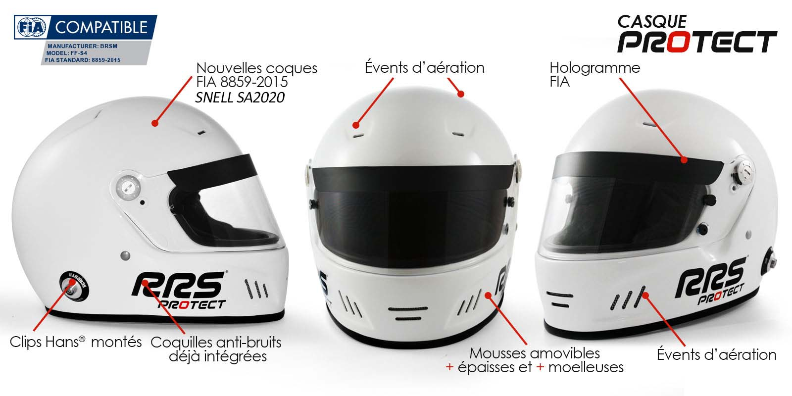 HELMET PROTECT FULL FACE CIRCUIT RRS FIA 8859-2015 SNELL SA2020 - 6
