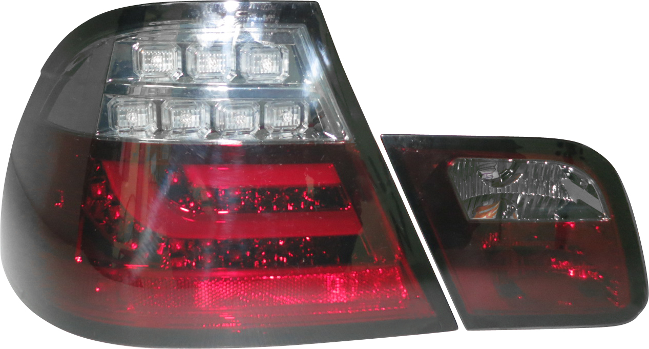 BMW 3 E46 2D 99-02 LED BAKLAMPOR SET RÖDA/RÖKTONADE