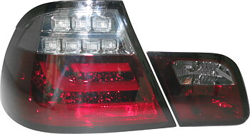 BMW 3 E46 2D 99-02 LED BAKLAMPOR SET RÖDA/RÖKTONADE