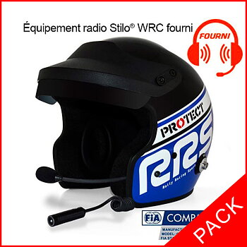 PACK RRS PROTECT BLUE HELMET OPEN FACE FIA 8859-2015 SNELL SA2020 + KIT MICRO/HP STILO® WRC