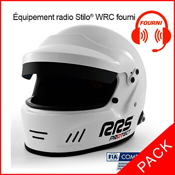 PACK WHITE FULL FACE HELMET RALLY FIA 8859-2015 SNELL SA2020 + KIT MICRO/HP STILO® WRC