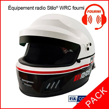 PACK BLACK FULL FACE HELMET RALLY FIA 8859-2015 SNELL SA2020 + STILO® WRC MICRO/HP KIT