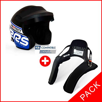 OPEN FACE HELMET FIA 8859-2015 SNELL SA2020 BLUE + HANS® PACK
