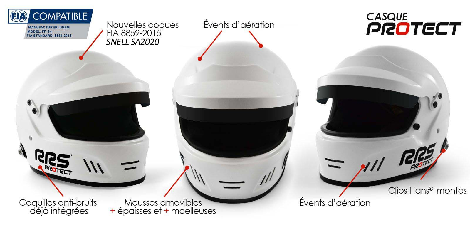 PACK RALLY FULLFACE HELMET PROTECT FIA 8859-2015 SNELL SA2020 + HANS CLUB SERIES - 6