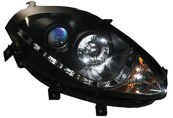 FIAT BRAVO 07+ HEADLIGHTS SET DRL BLACK (ELECTRIC)