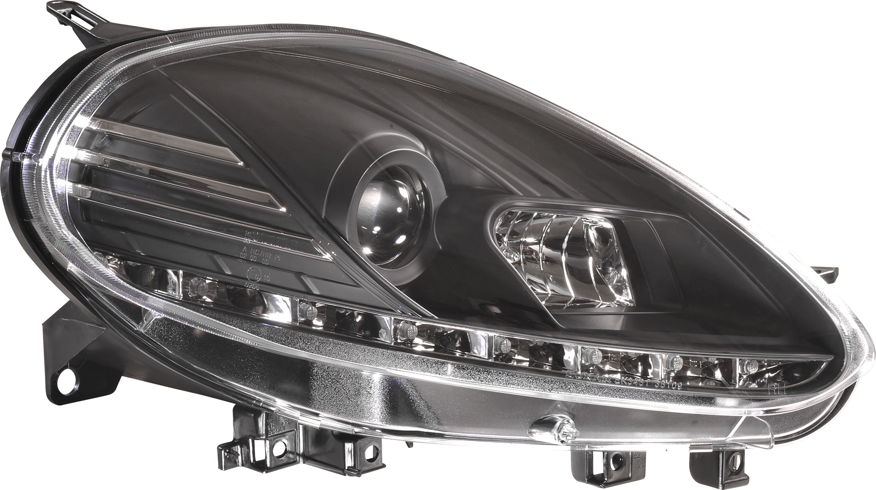FIAT PUNTO EVO 09+ HEADLIGHTS SET DRL BLACK