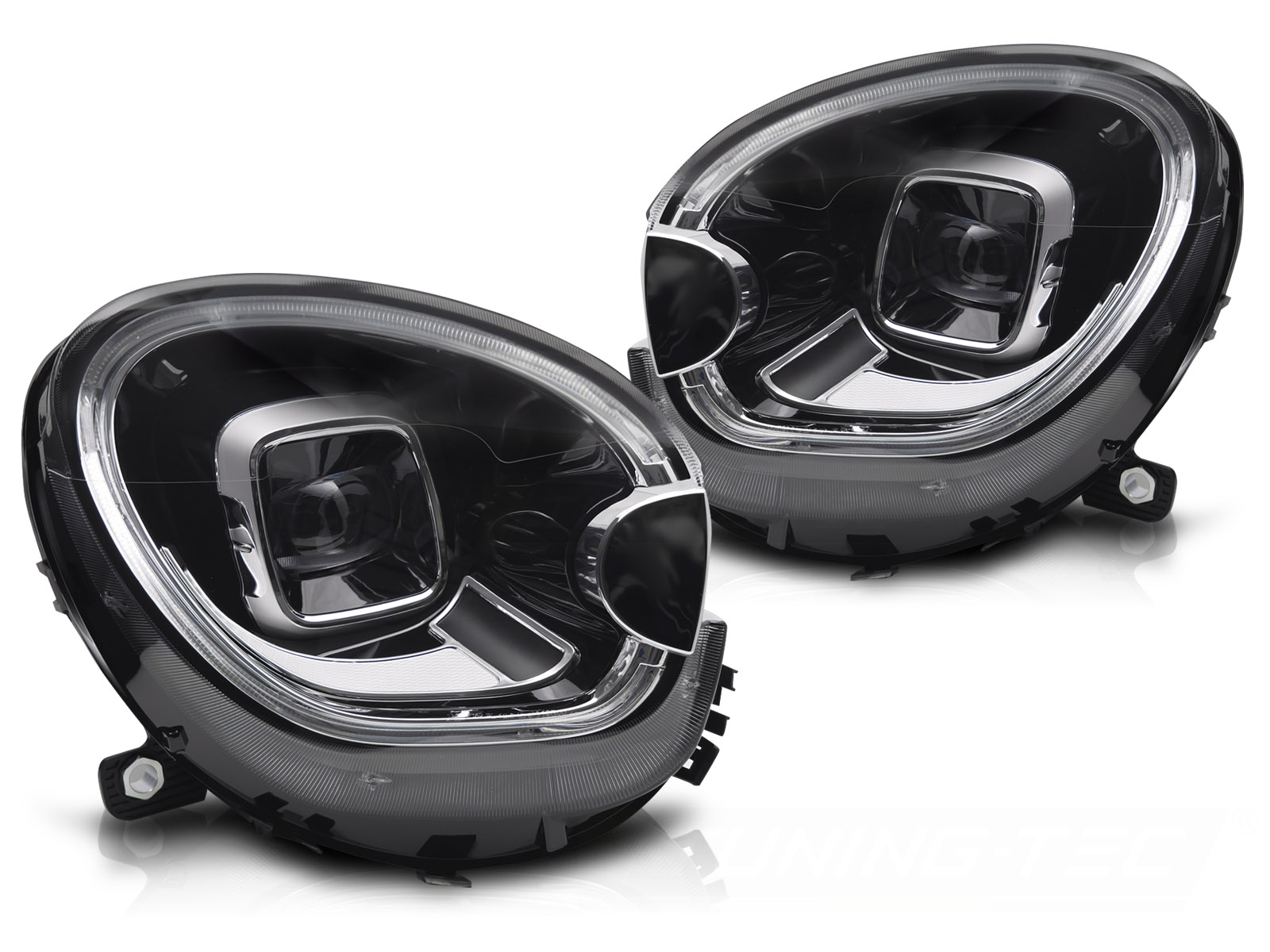 STRÅLKASTARE FULL LED DRL LJUSLIST SVART TILL MINI COOPER R60 R61 2010-2016
