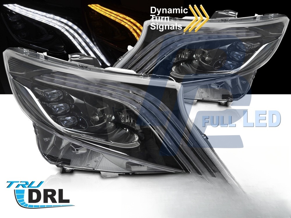 Headlights Full LED Sequential DRL for Mercedes V-Class / Vito W447 2014–2023 - 7