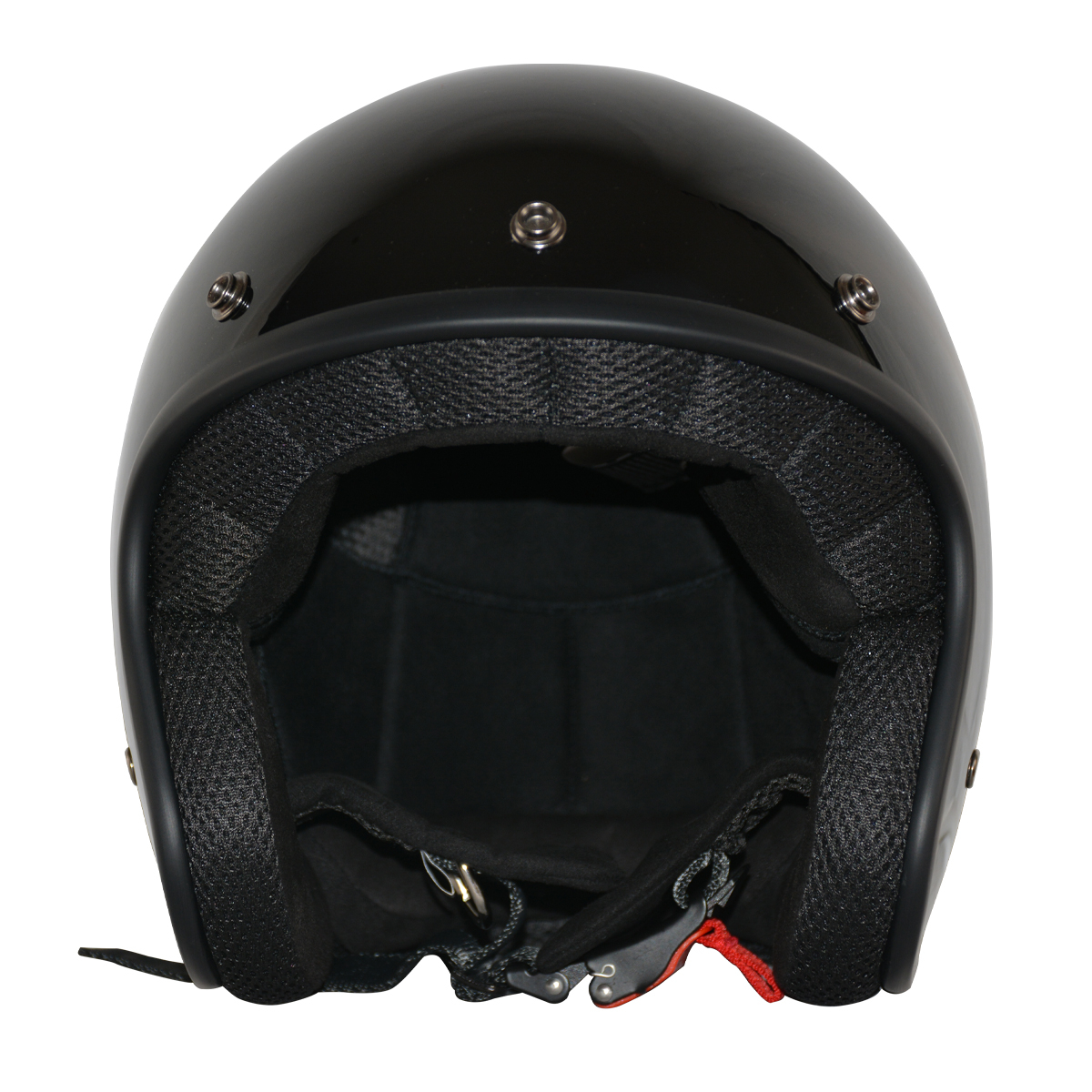 LEASURE OPEN FACE CE 22-05 GLOSS BLACK HELMET - 3