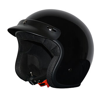 LEASURE OPEN FACE CE 22-05 GLOSS BLACK HELMET