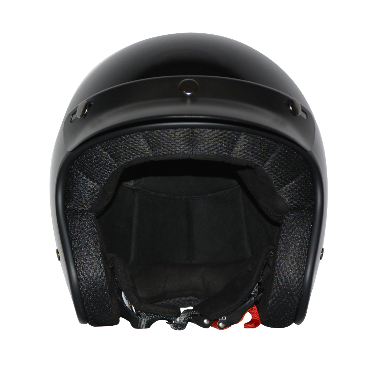 LEASURE OPEN FACE CE 22-05 GLOSS BLACK HELMET - 2