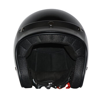 LEASURE OPEN FACE CE 22-05 GLOSS BLACK HELMET