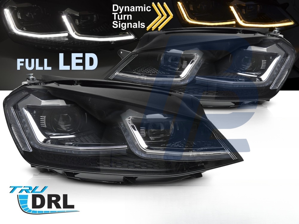 Headlights Full LED Silver Sequential DRL for VW Golf VII 2013–2017 - 2