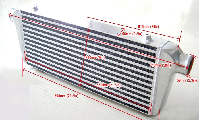 UNIVERSAL 3 INCH FRONT INTERCOOLER BAR/PLATE 600X300X76MM - 4
