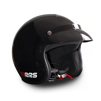 LEASURE RRS OPEN FACE CE 22-06 GLOSS BLACK HELMET
