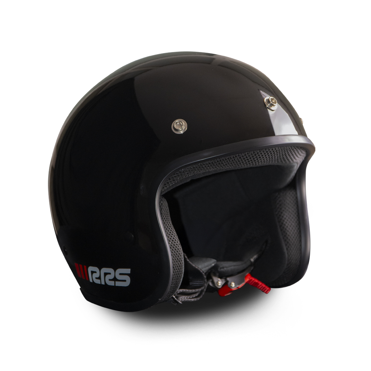 LEASURE RRS OPEN FACE CE 22-06 GLOSS BLACK HELMET - 4