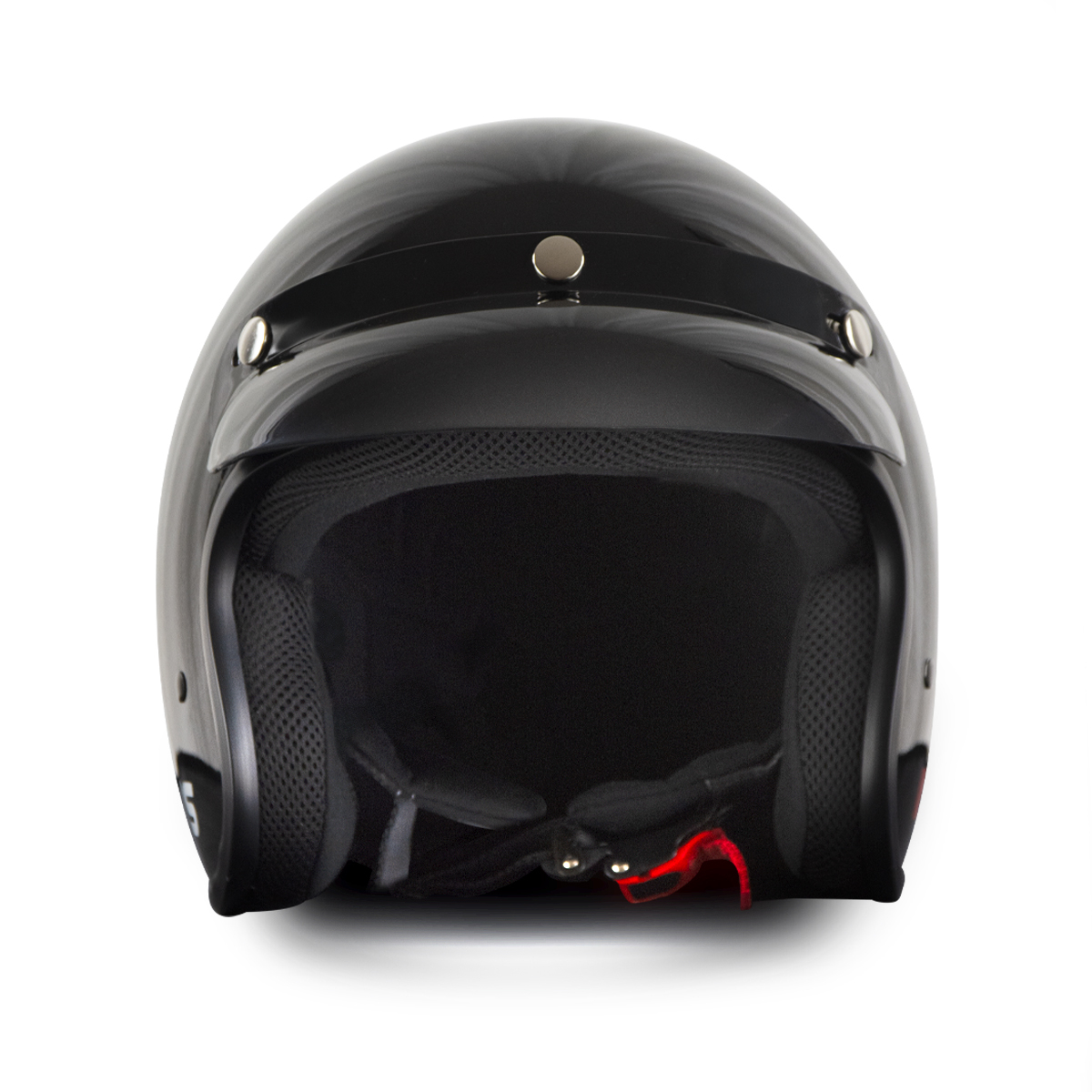 LEASURE RRS OPEN FACE CE 22-06 GLOSS BLACK HELMET - 2