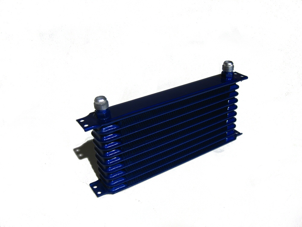 UNIVERSAL GREDDY STYLE OIL COOLER BLUE 10 ROWS 300*135*50MM