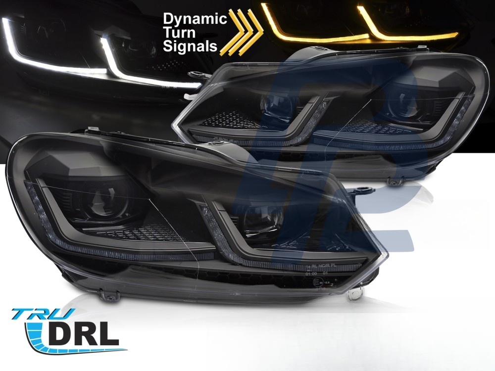 Headlights Black LED Sequential DRL for VW Golf VI 2008–2012 - 4