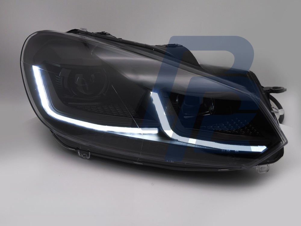 Headlights Black LED Sequential DRL for VW Golf VI 2008–2012 - 7