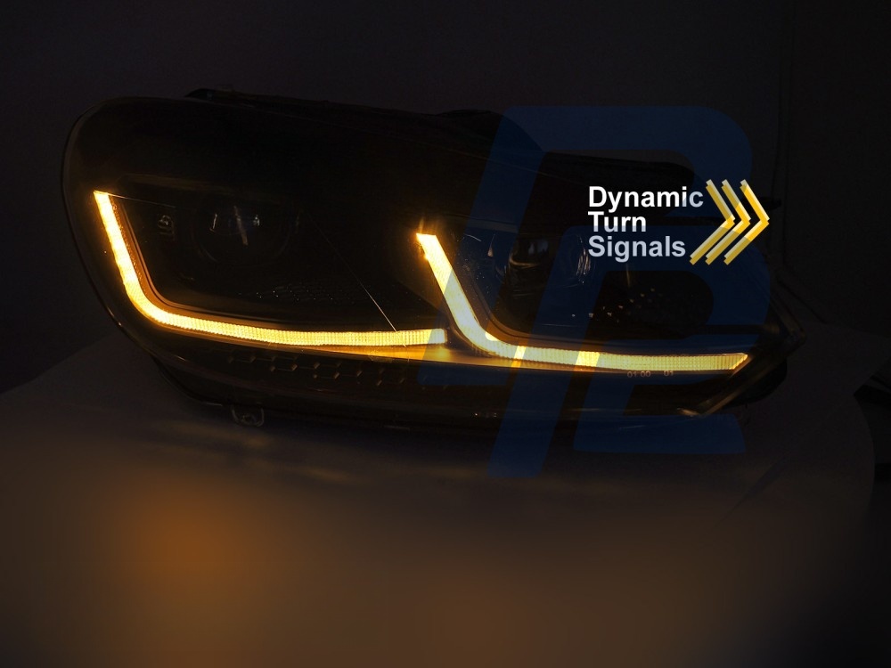 Headlights Black LED Sequential DRL for VW Golf VI 2008–2012 - 2