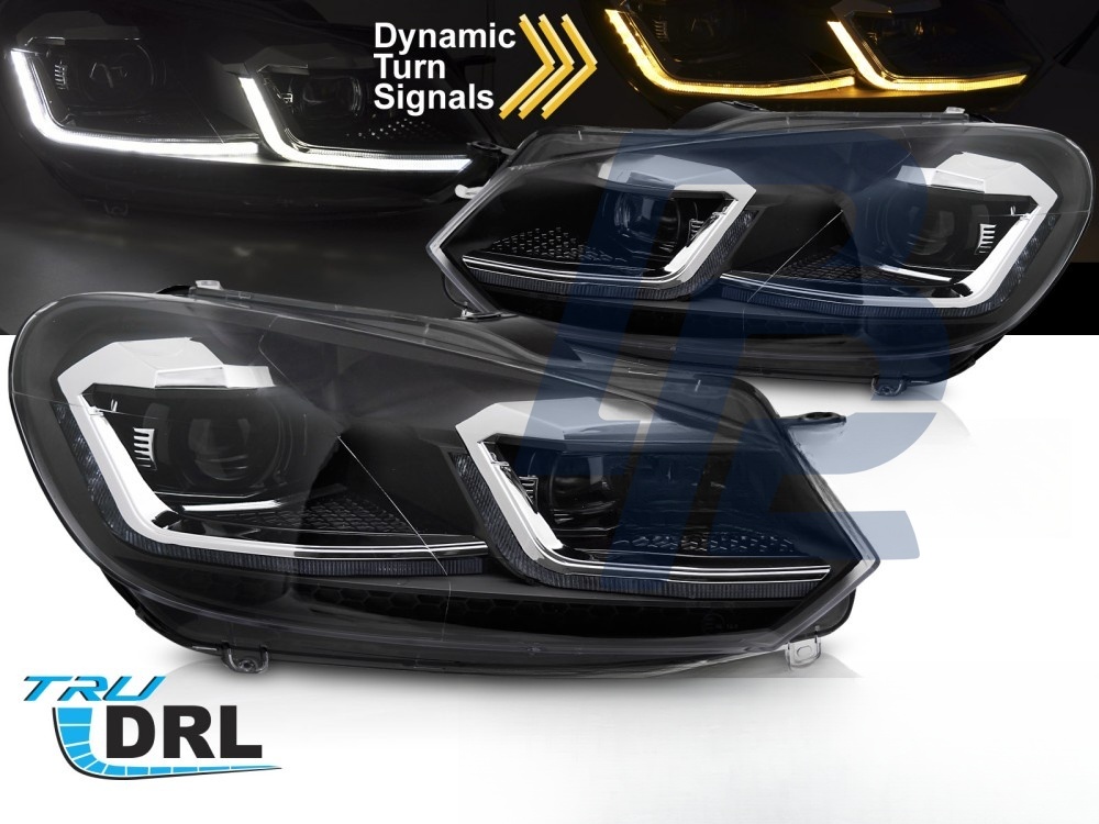 Headlights Silver Line LED Sequential DRL for VW Golf VI 2008–2012 - 4