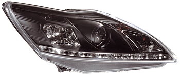 FORD FOCUS MK2 08-11 HEADLIGHTS SET BLACK