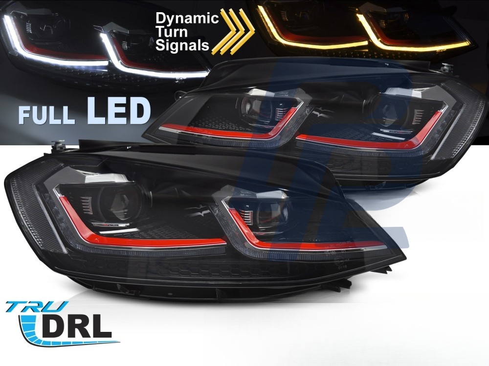 Headlights Full LED Red Sequential DRL for VW Golf VII 2017–2019 - 6