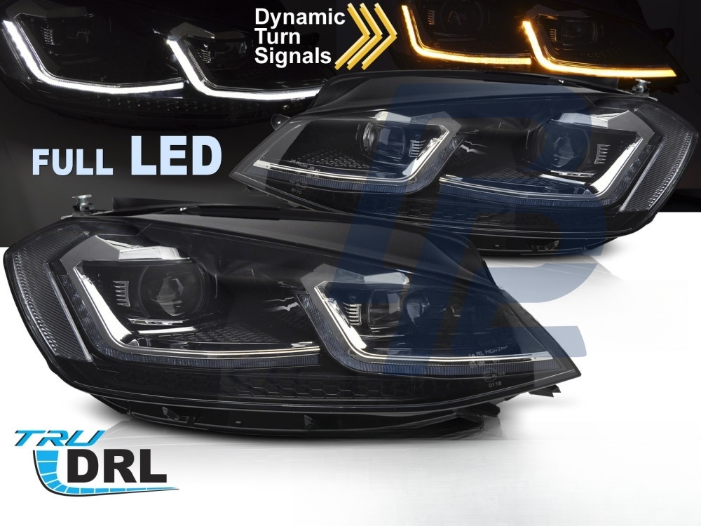 Headlights Full LED Silver Sequential DRL for VW Golf VII 2017–2019 - 2