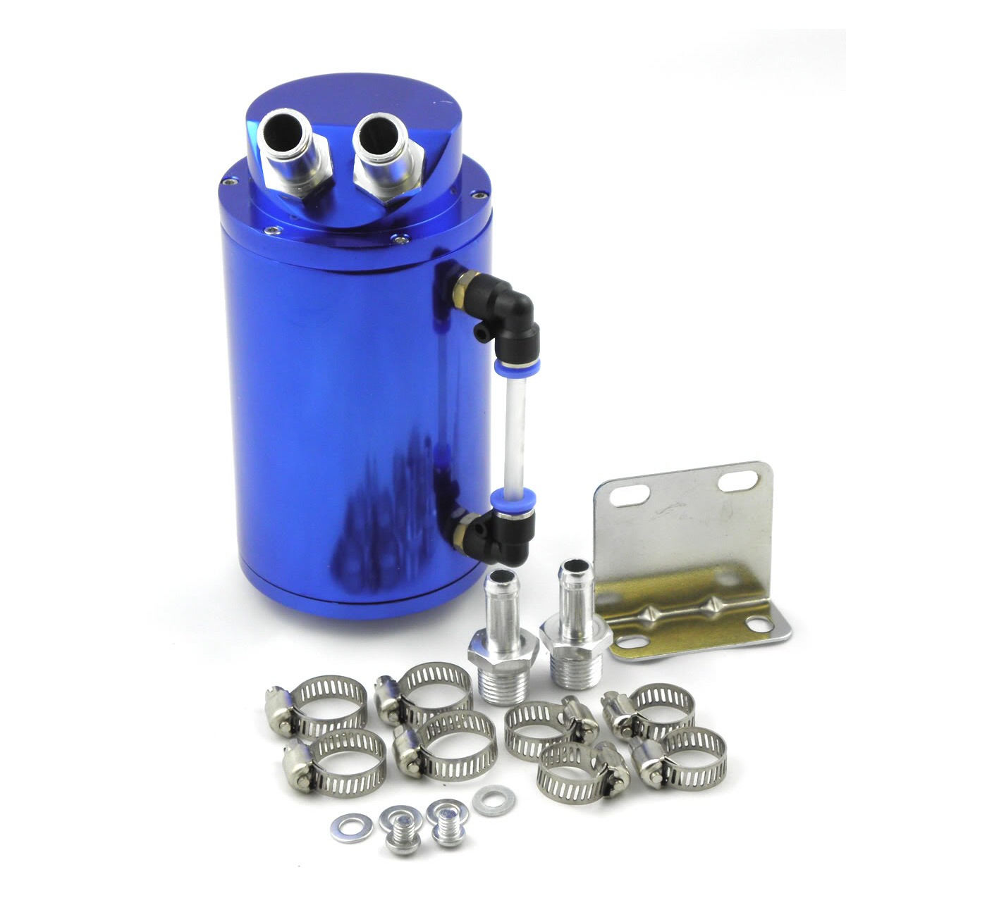 UNIVERSAL OIL CATCH TANK BLUE ROUND + INSTALLATION MATERIAL