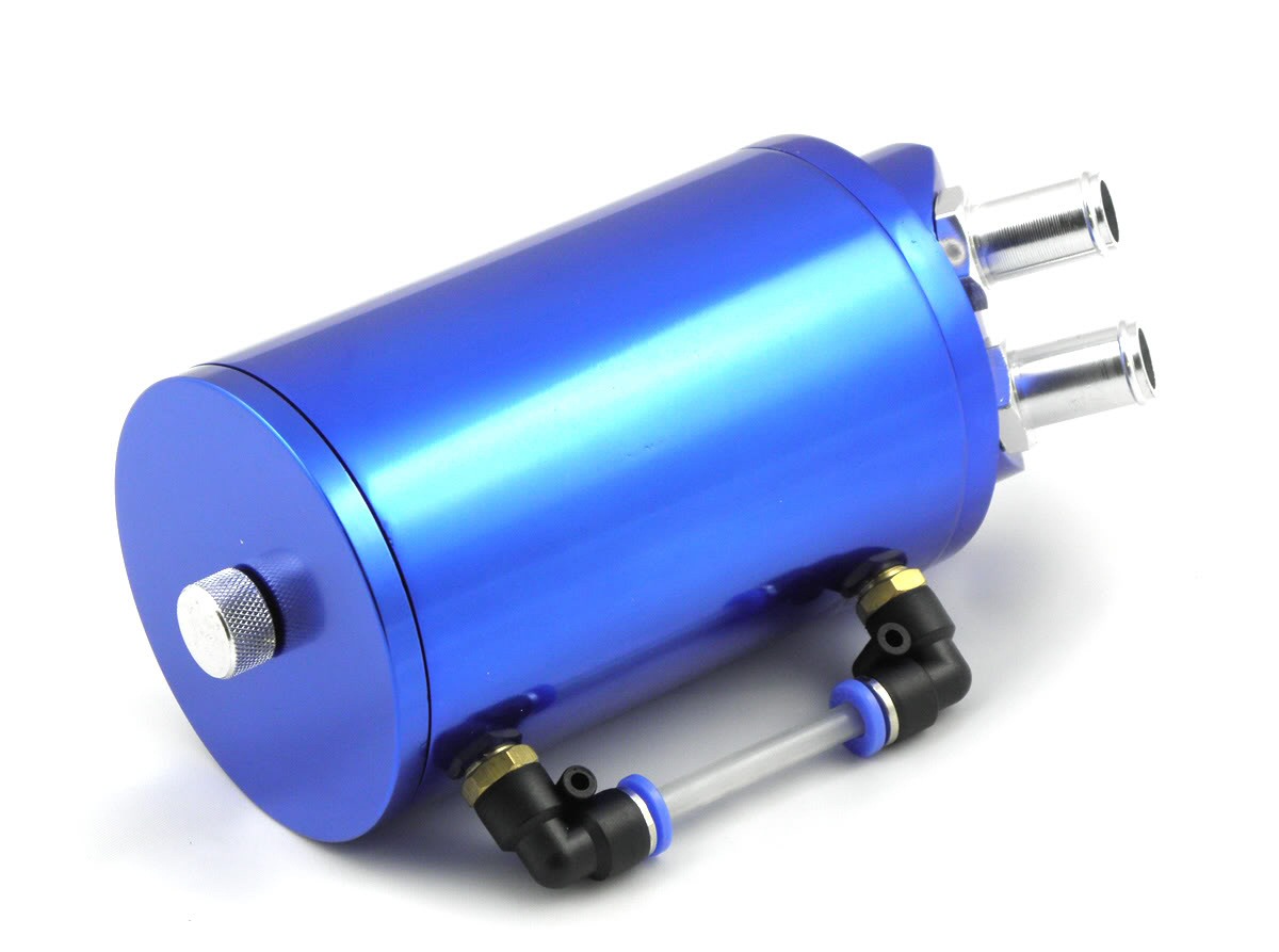 UNIVERSAL OIL CATCH TANK BLUE ROUND + INSTALLATION MATERIAL - 3