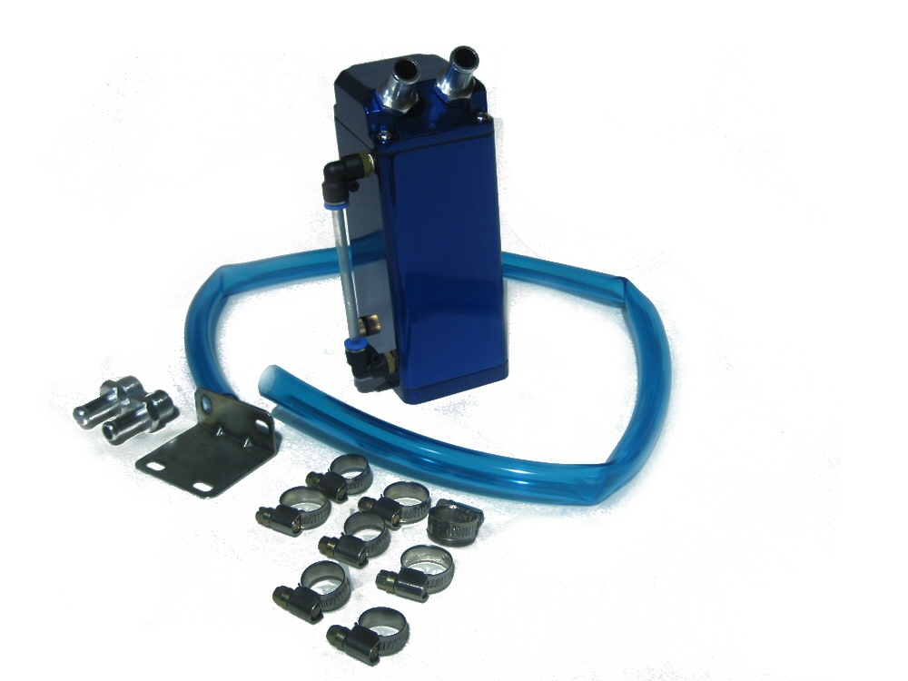UNIVERSAL OIL CATCH TANK SILVER SQUARE + INSTALLATION MATERIAL - 4