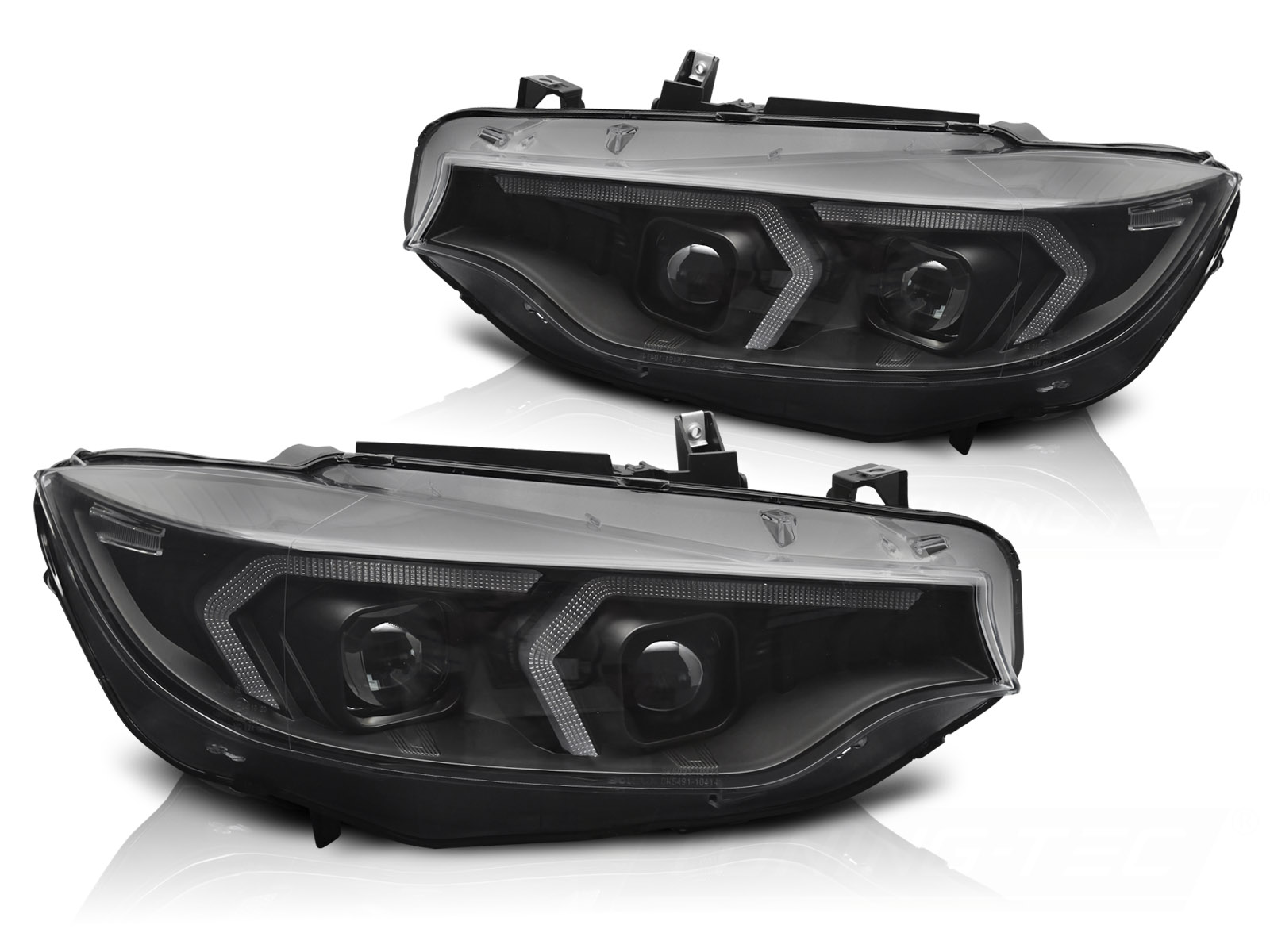 LED-STRÅLKASTARE SVART DRL TILL BMW F32 / F33 2013-2017