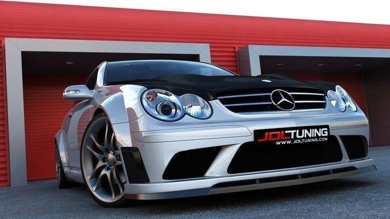 Front Splitter Mercedes CLK W209 (For ME-CLK-209-BLACK-F1 Bumper)