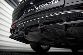 Central Rear Splitter (Vertical Bars) Mercedes-Benz S Coupe AMG-Line C217 Facelift