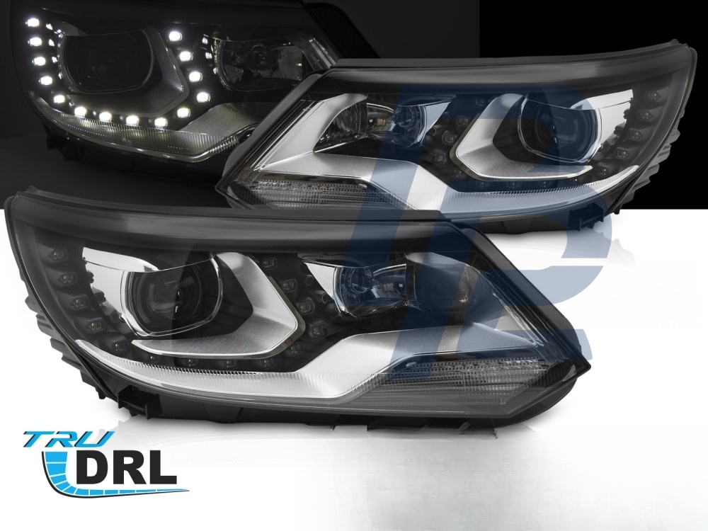 Headlights DRL LED Black for VW Tiguan I 2011–2015 - 4