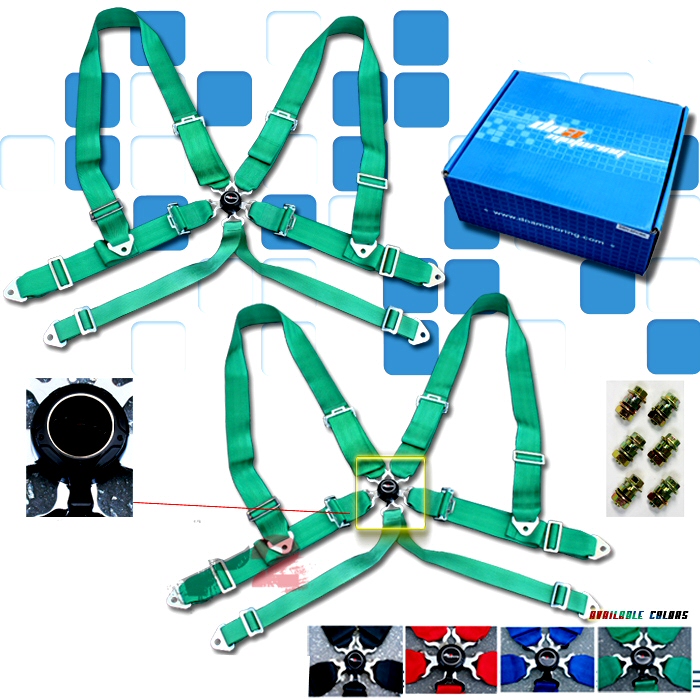 UNIVERSAL 6 POINT CAM LOCK SEAT BELT GREEN 3 INCH [SD] - 2
