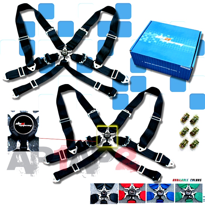 UNIVERSAL 6 POINT CAM LOCK SEAT BELT BLACK 3 INCH [SD] - 2
