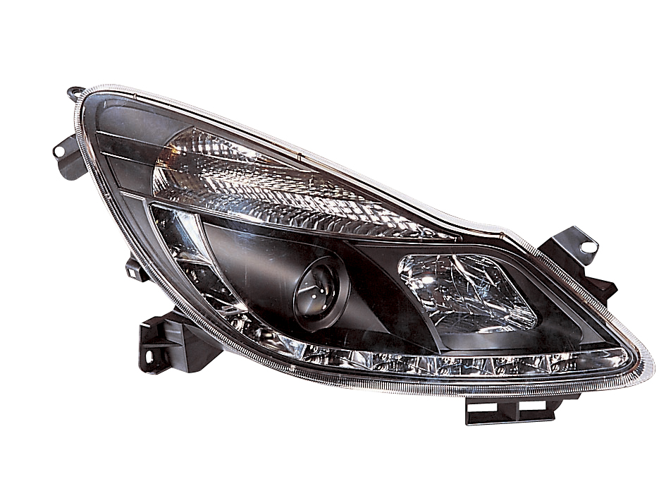 OPEL CORSA D 06-10 STRÅLKASTARE SET DRL SVARTA