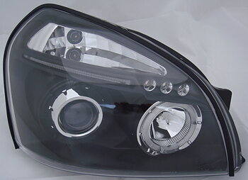 HYUNDAI TUCSON 04+ ANGEL EYE HEADLIGHTS BLACK V1