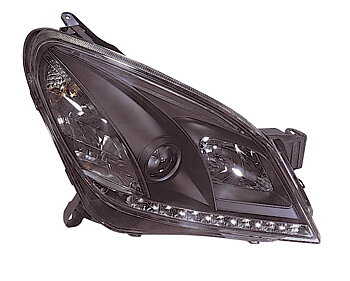 OPEL ASTRA H 04-07 HEADLIGHTS SET DRL BLACK (ELECTRIC)