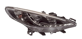 PEUGEOT 207 HEADLIGHTS SET DRL BLACK