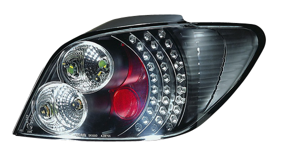 PEUGEOT 307 01-05 LED BAKLAMPOR SET SVARTA