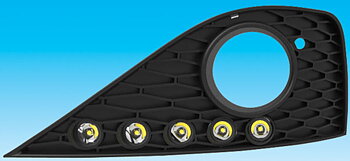 SEAT IBIZA 6J 08-12 DRL BUMPER GRILL SET EXCL FR/CUPRA/BOCA