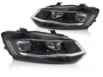STRÅLKASTARE LED SILVER DRL SEQ TILL VW POLO 6R 2009-2017