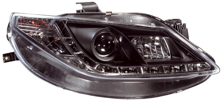 SEAT IBIZA 6J 08-12 STRÅLKASTARE SET DRL SVARTA