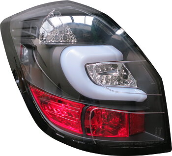 SKODA FABIA II 07-10 LED TAILLIGHTS SET BLACK